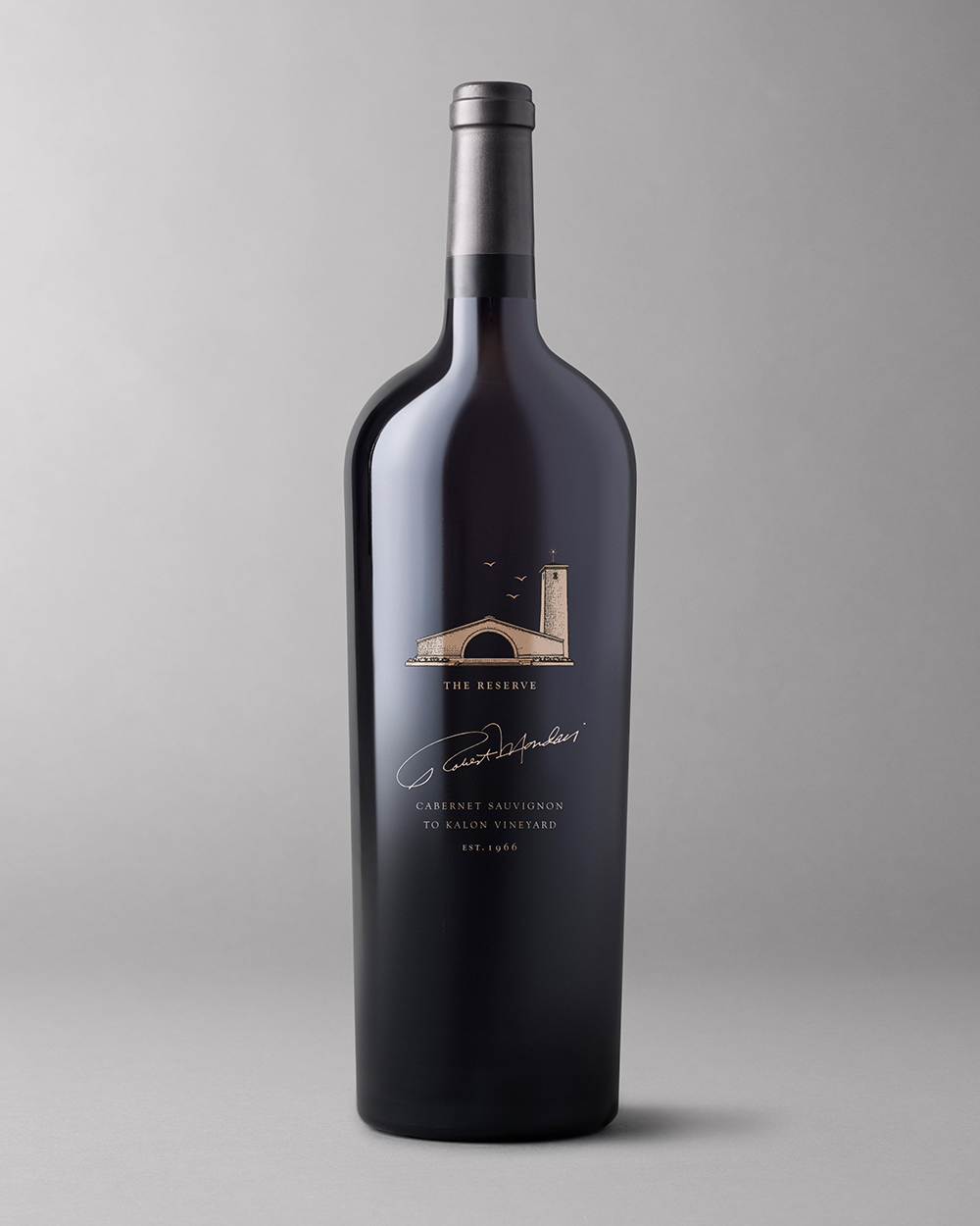 1.5L bottle of Robert Mondavi Reserve To Kalon Vineyard Cabernet Sauvignon on a light grey background